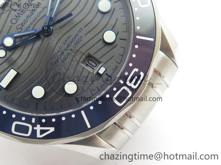 1225 Seamaster Diver 300M ORF 1:1 Best Edition Blue Ceramic Gray Dial on SS Bracelet A HighQuality 7867
